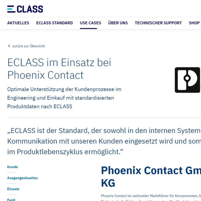 ECLASS Phoenix Contact Frontpage