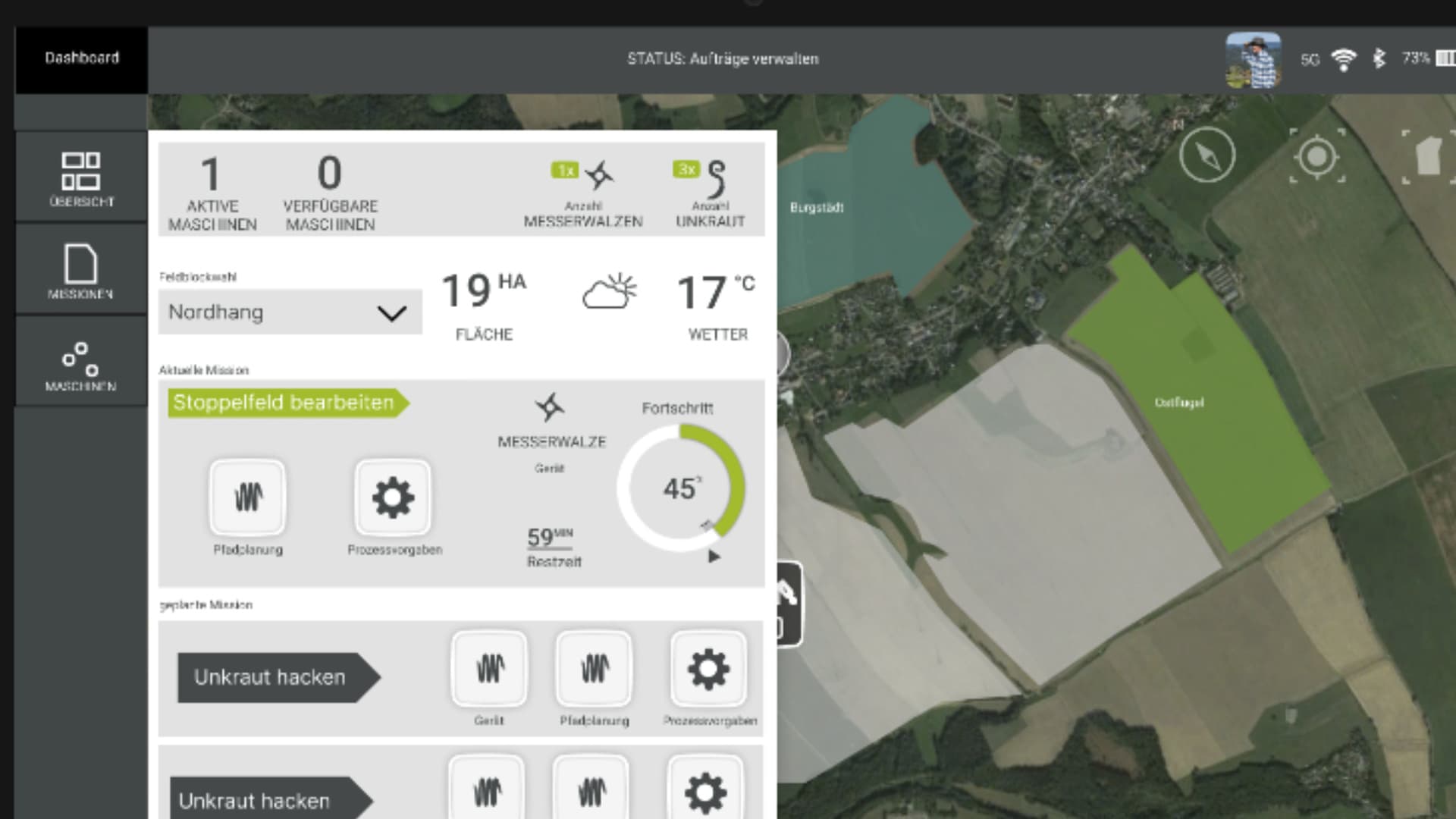Steuerungssoftware Vogelperspektive