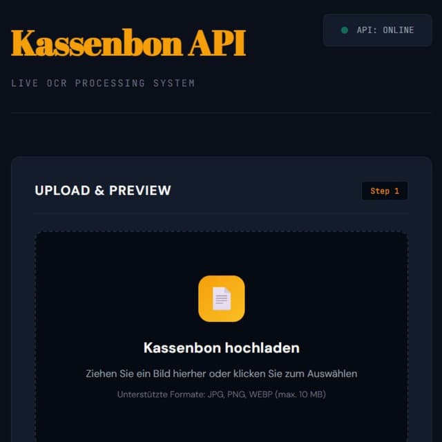 Kassenbon API Upload Page