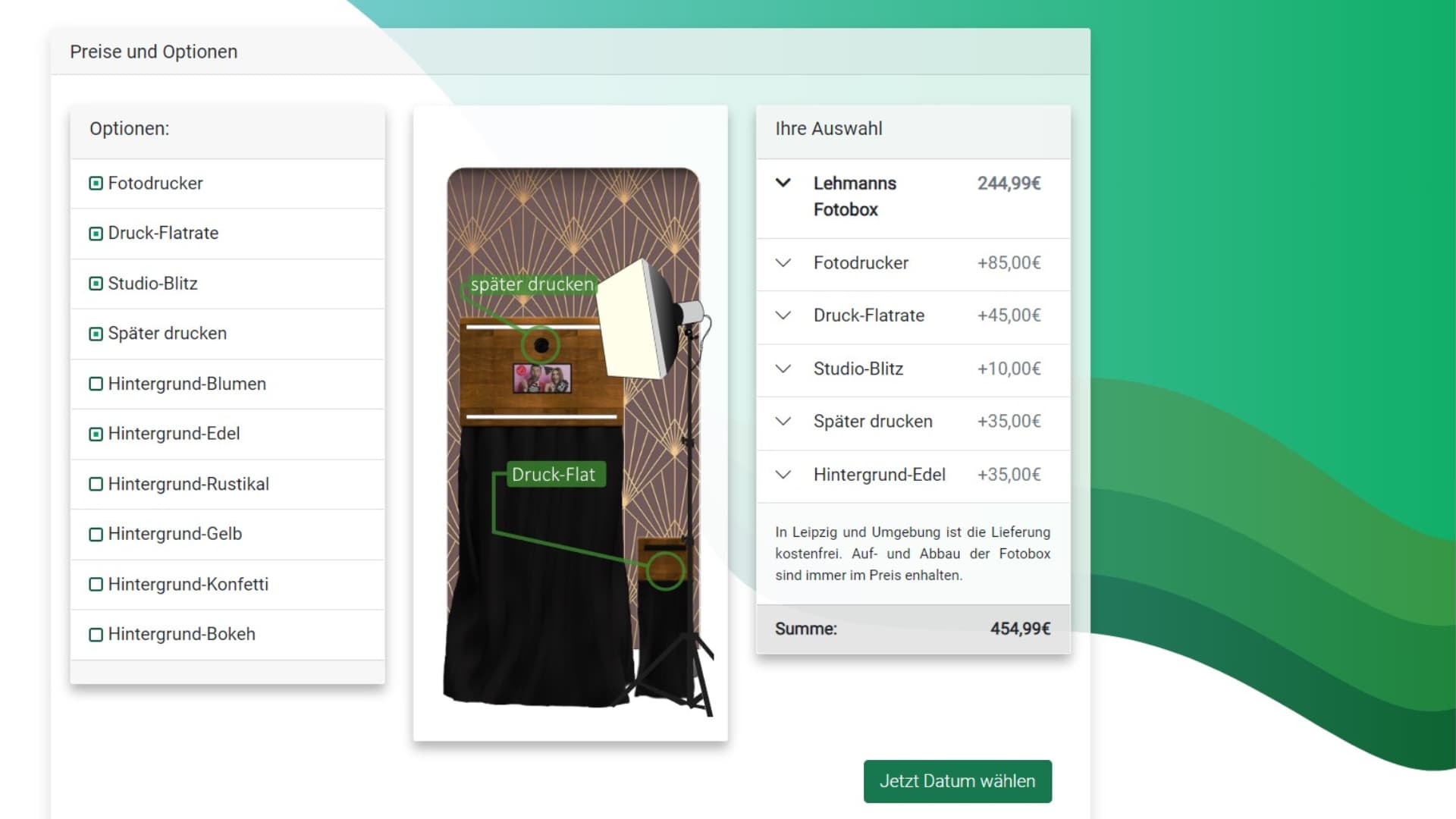 Fotobox buchen - Preise und Optionen