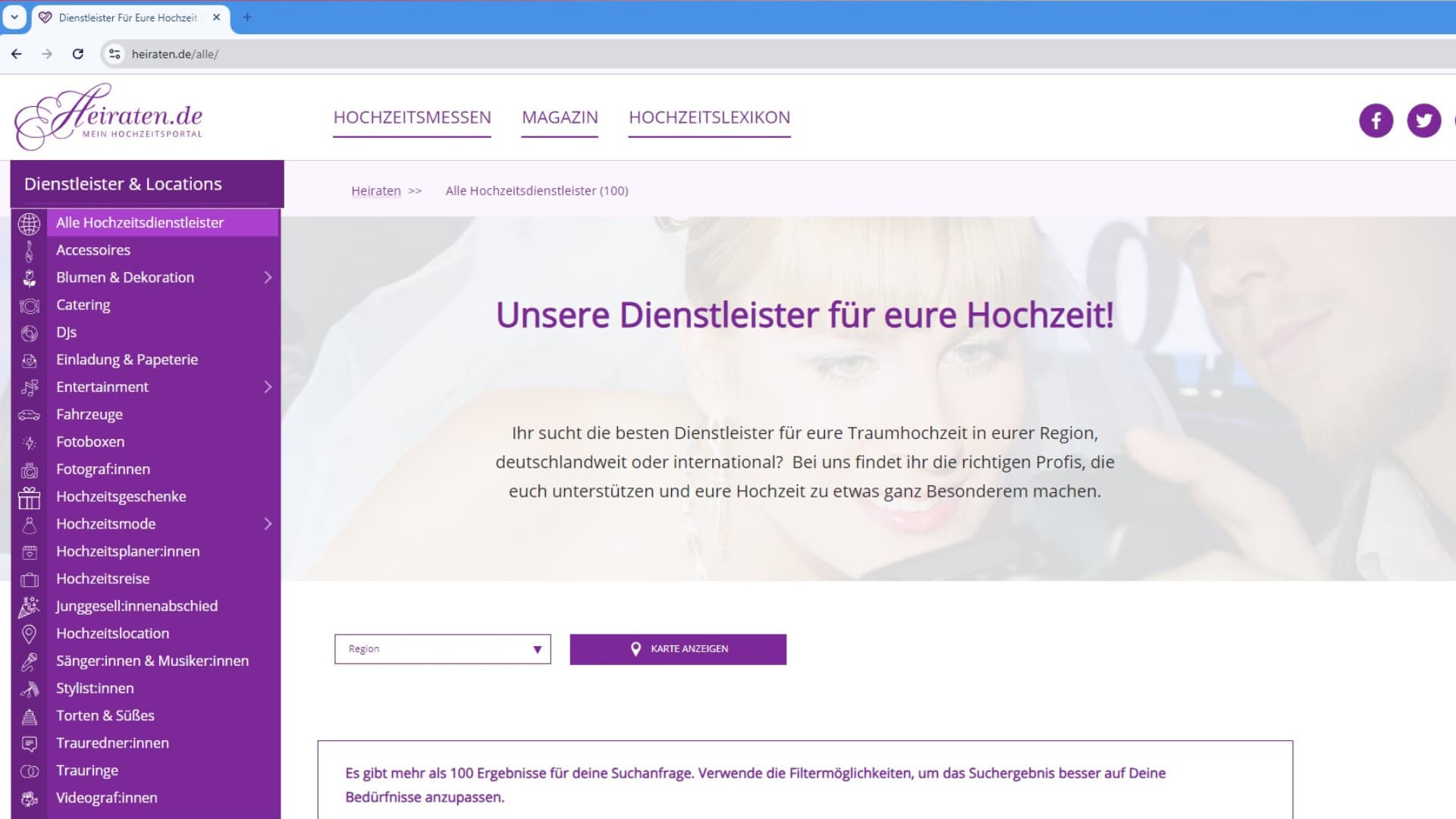 heiraten.de Content Page